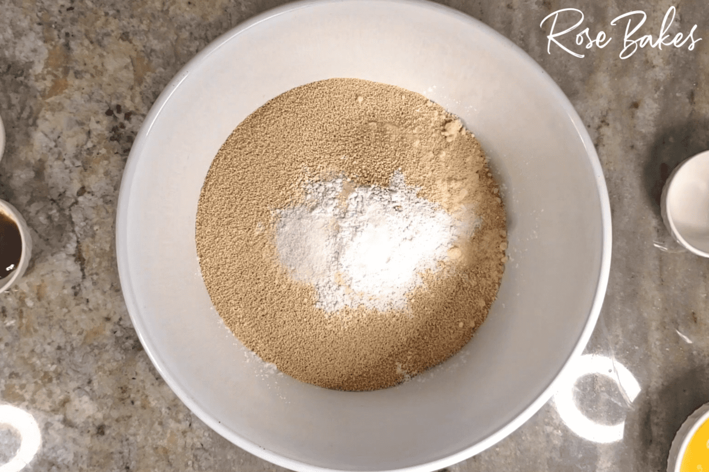 dry ingredients in mixing bowl