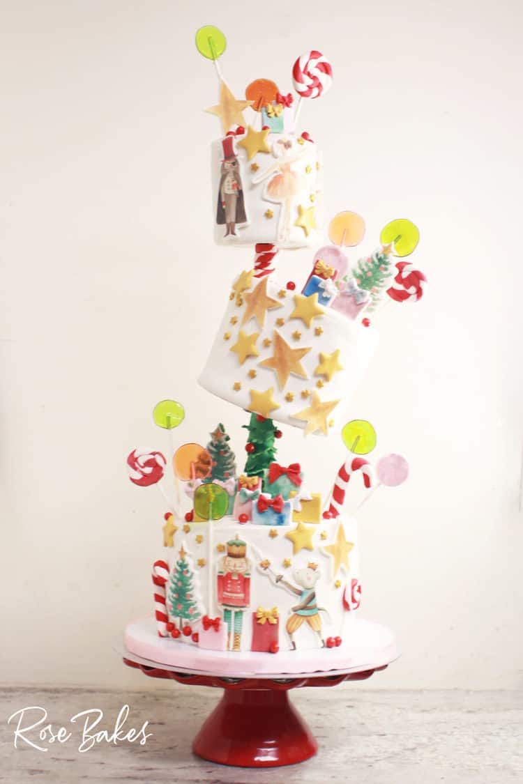 Wonky Nutcracker Christmas cake 