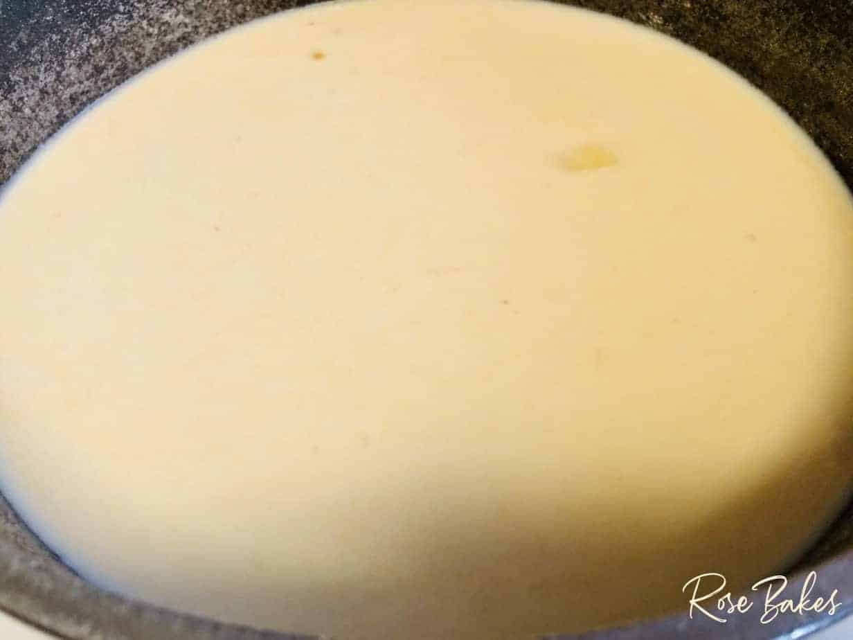 liquid ingredients cooked until thickened