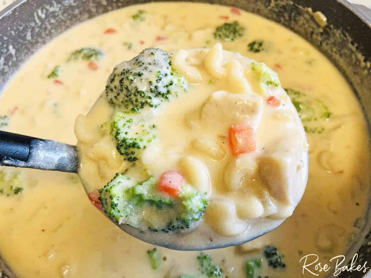 prepared mac and cheese chicken soup