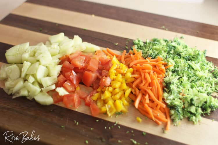 chopped fresh vegetables