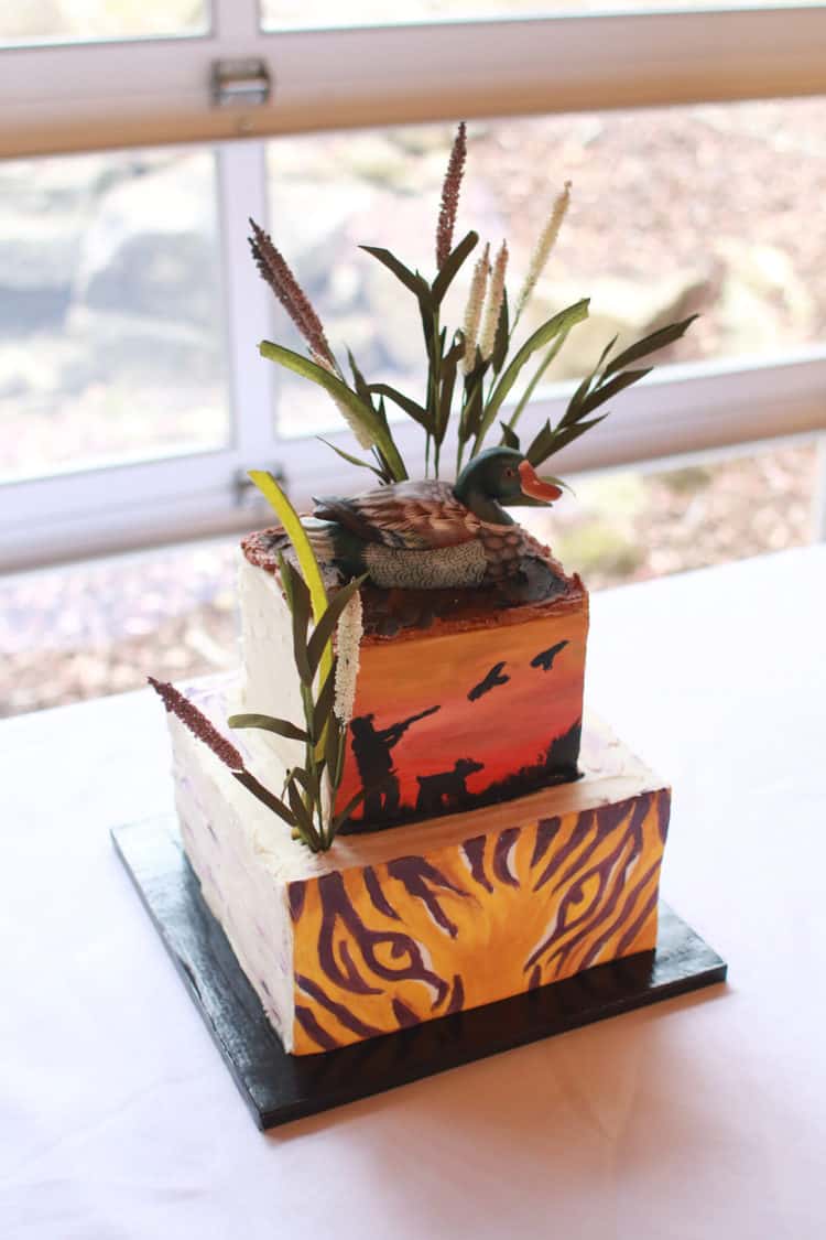 3 tier grooms cake with Louisiana theme