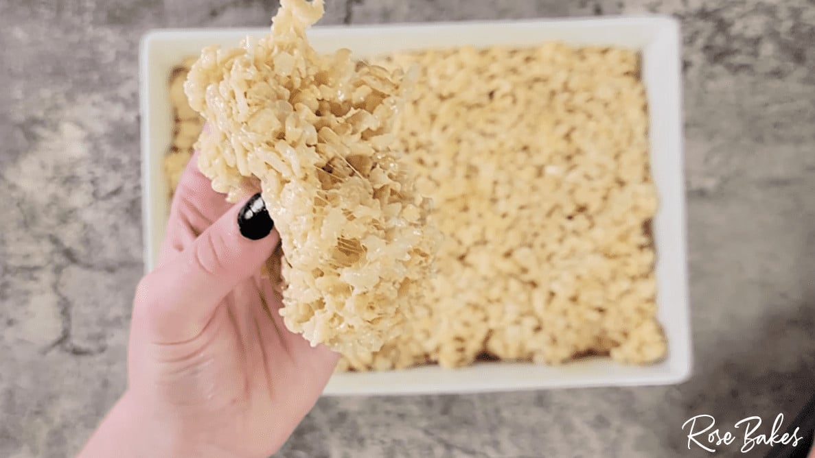 Close up of rice Krispies treat