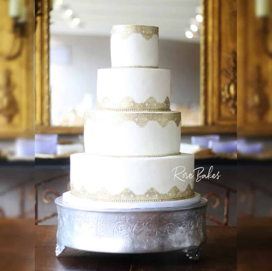 wedding cake pictured from belpw for alternate views