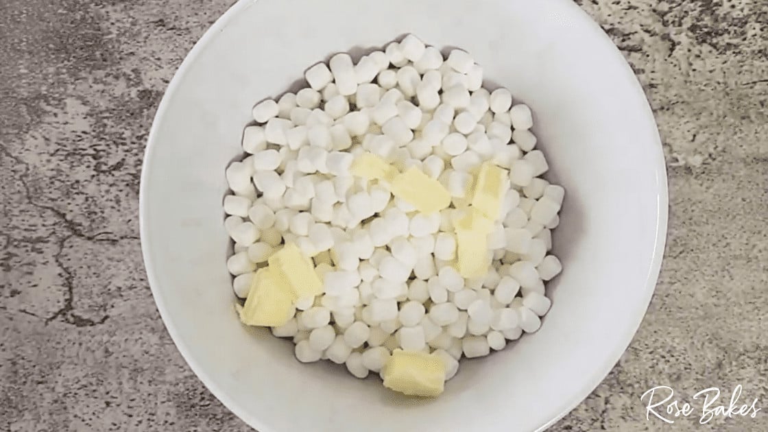 White Bowl with marshmellows and butter