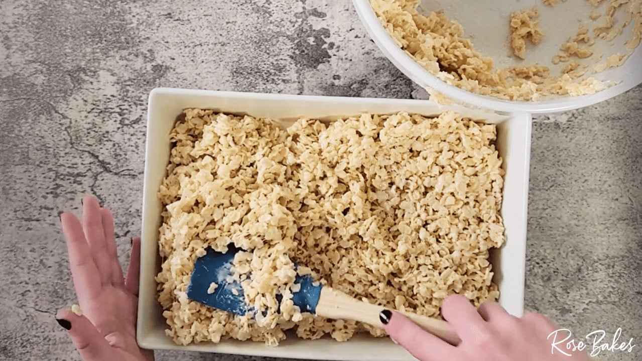 Rice Krispies add to rectangle pan