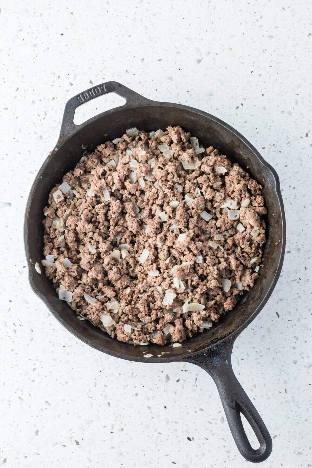 tater tot casserole process 02 cooked ground beef