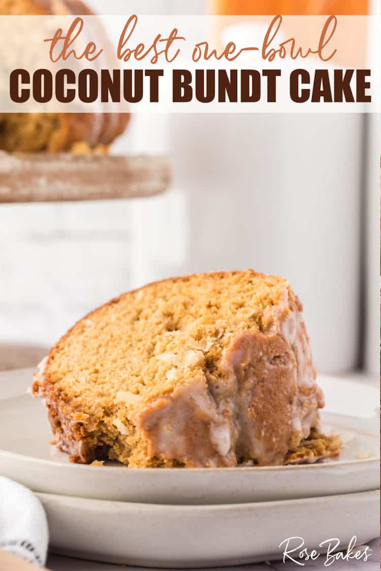 Slice of coconut bundt cake