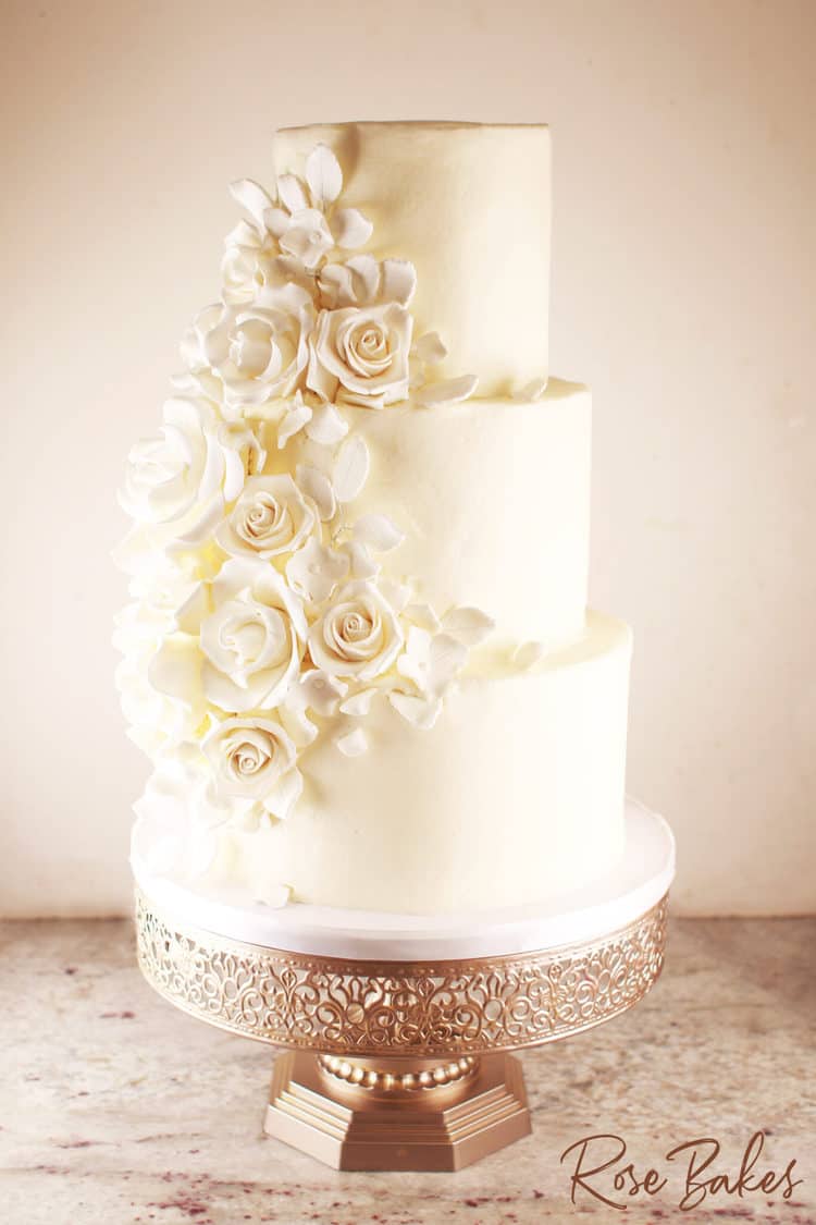 White on White Wedding Cake