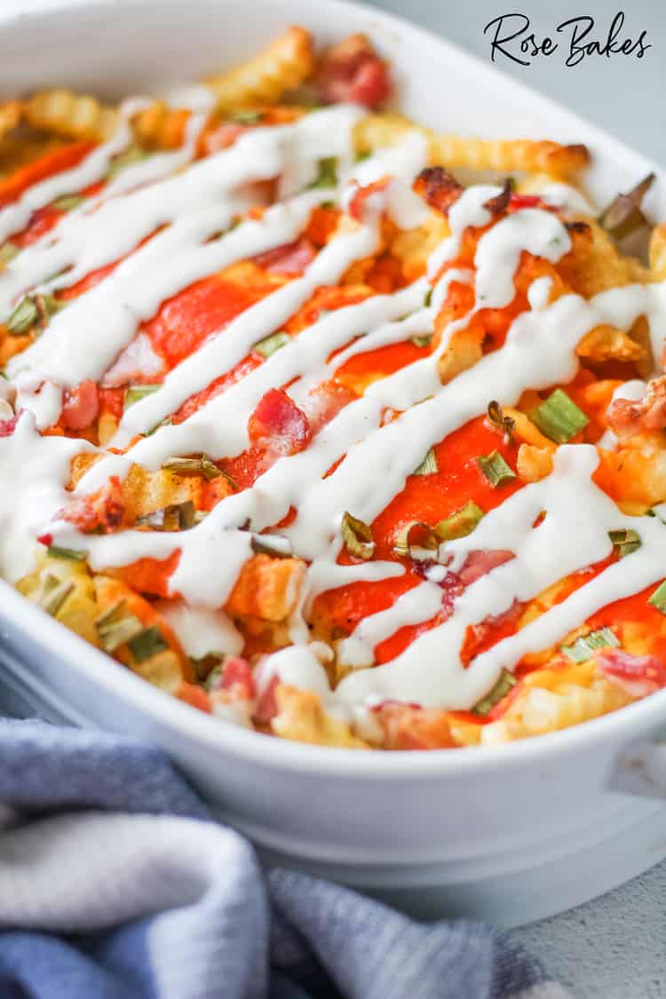 up close view of viral loaded tik tok buffalo fries