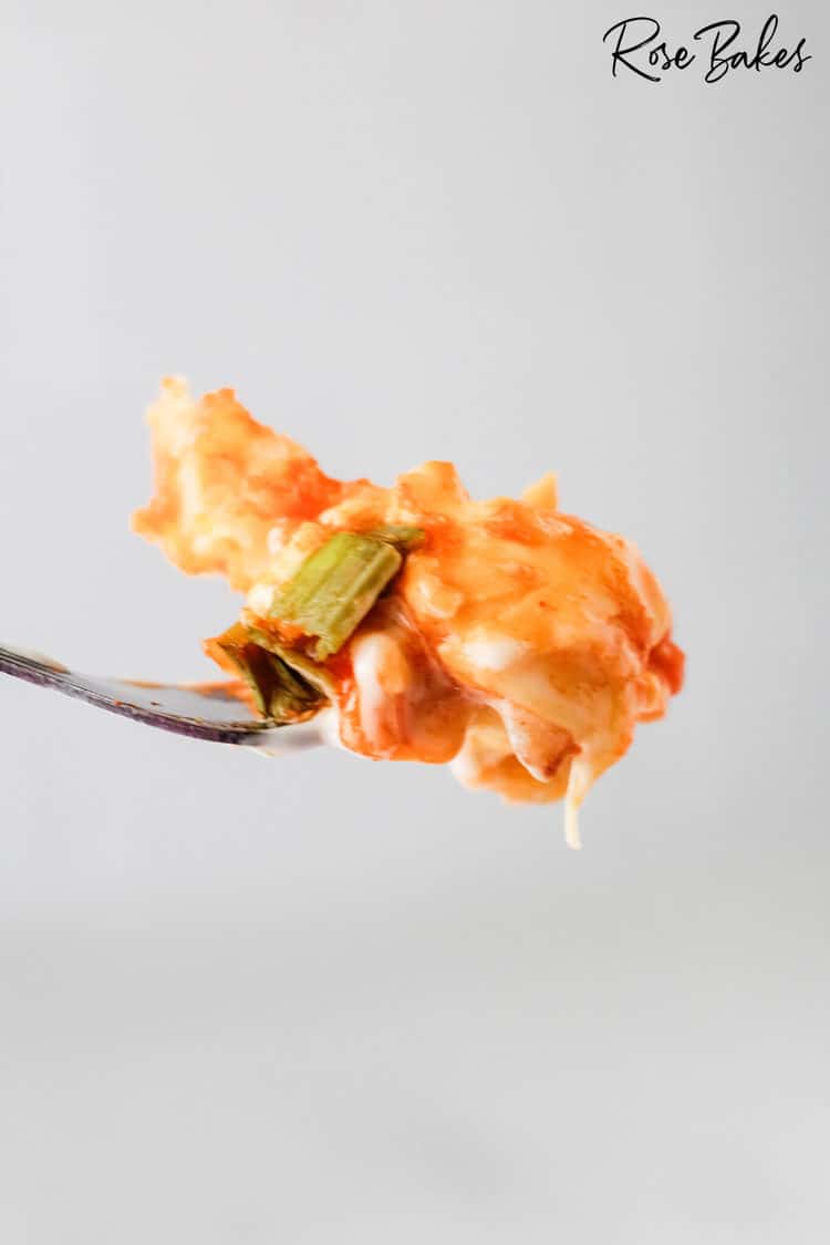 Viral tik Tok loaded cheese buffalo fries bite on fork