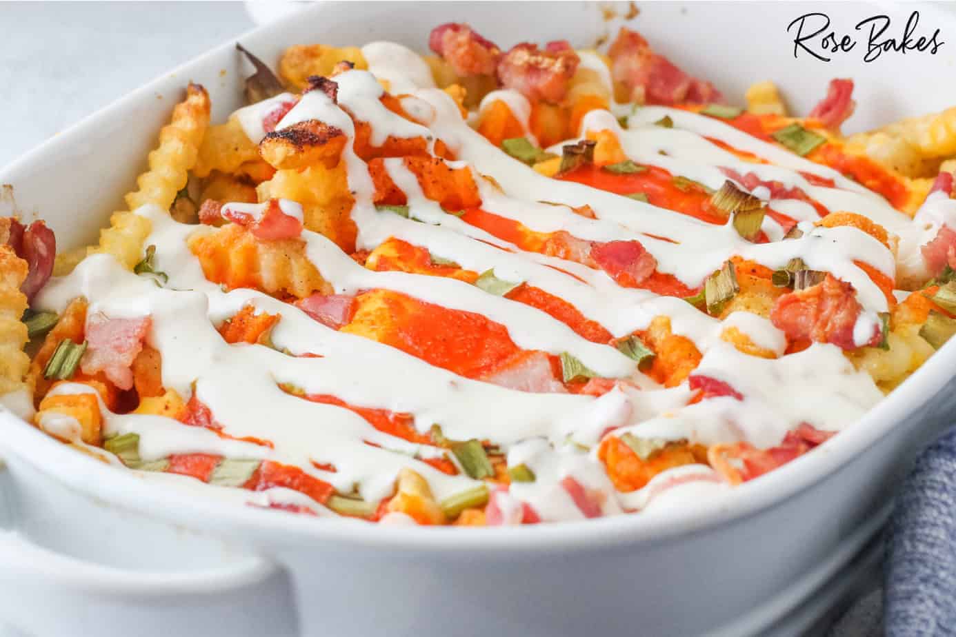 Viral Tik Tok loaded buffalo cheese fries