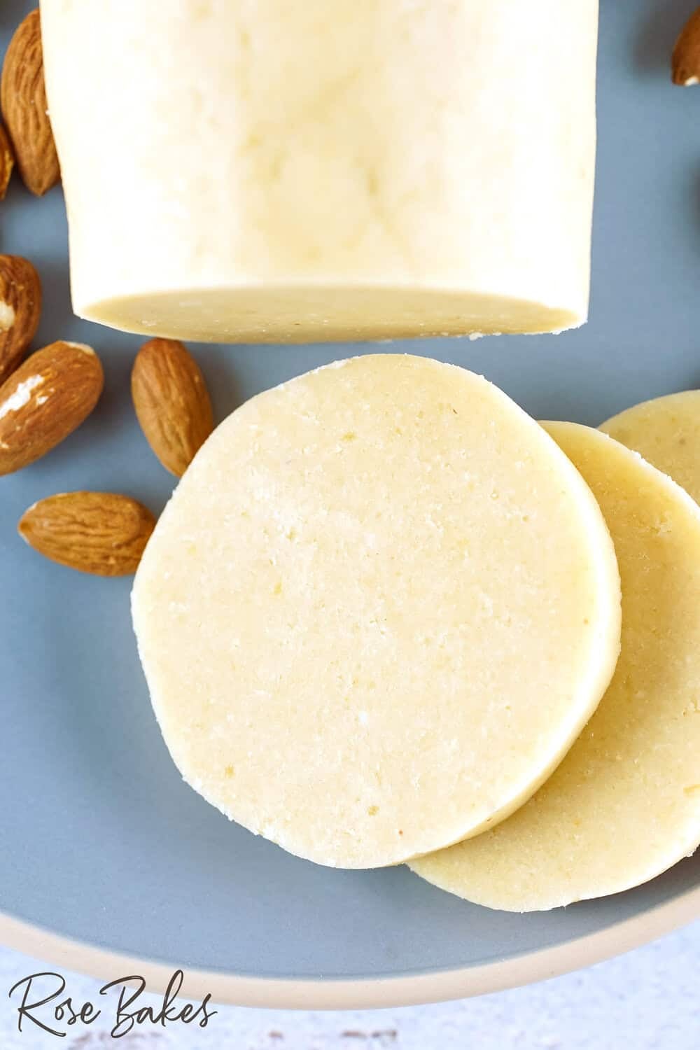 sliced easy homemade almond paste