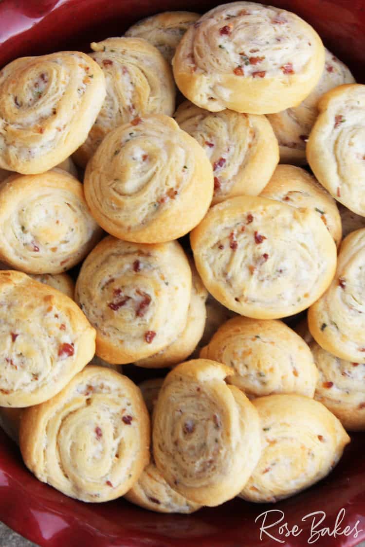 Bacon, Parmesan & Cream Cheese Crescent Pinwheels