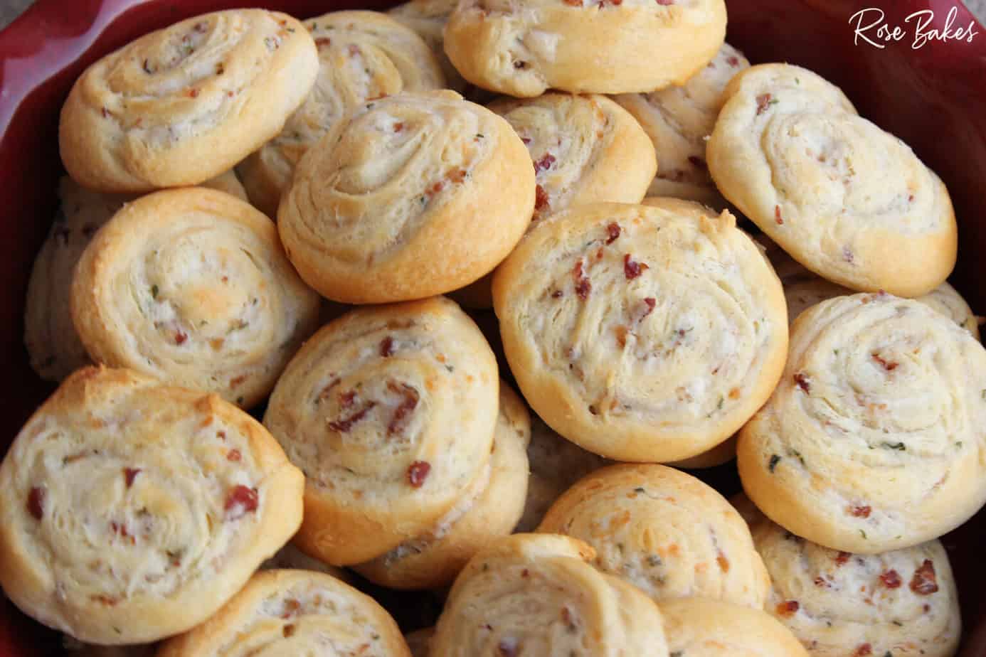 Bacon, Parmesan & Cream Cheese Crescent Pinwheels