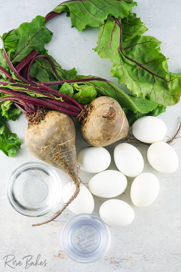 Easter Eggs Dyed with Beets