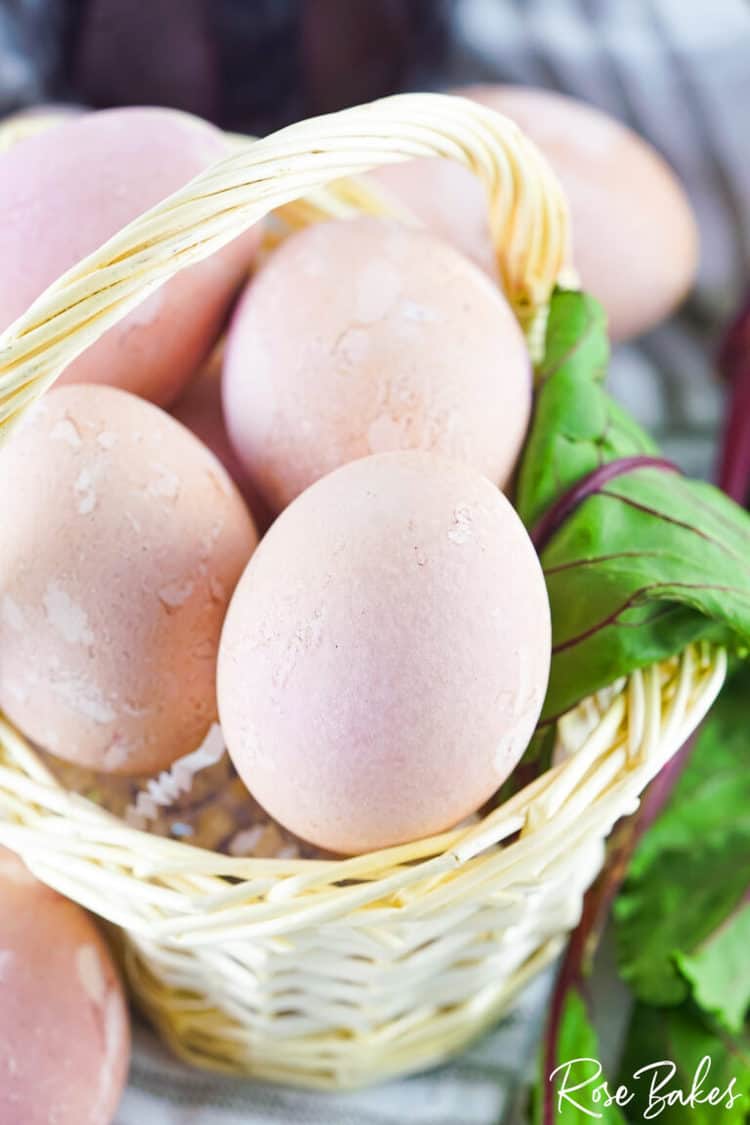 Easter Eggs Dyed with Beets