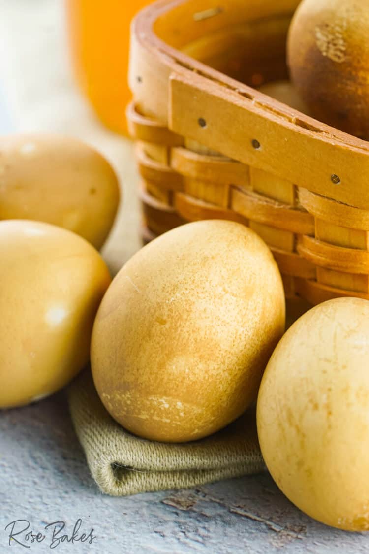 Easter Eggs Dyed with Black Tea