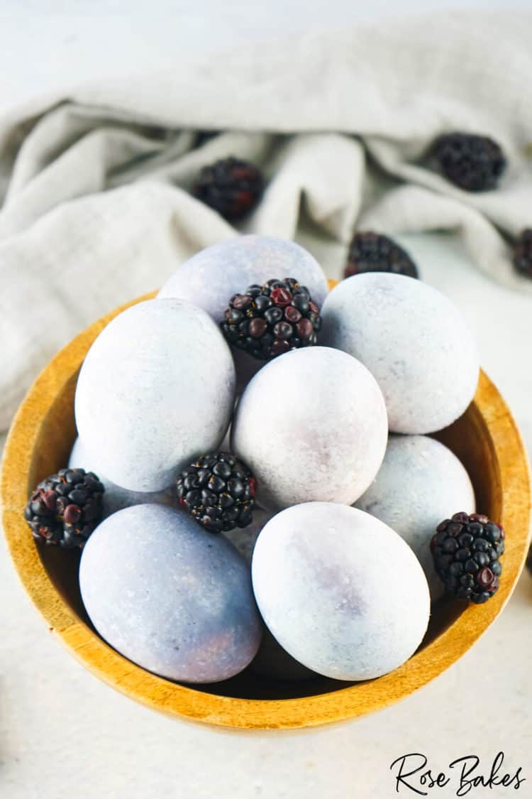 Easter Eggs Dyed with Blackberries