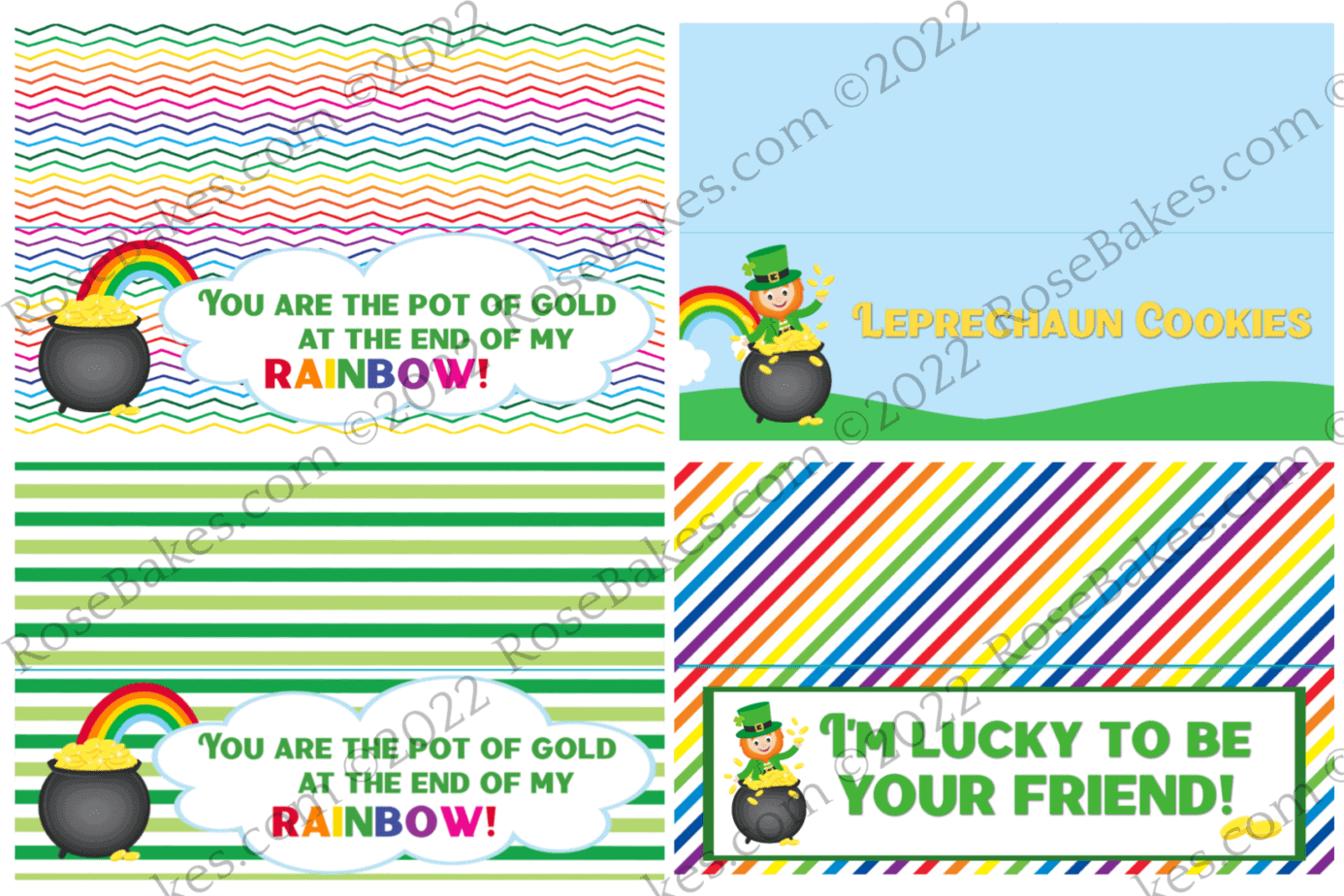 St. Patrick's Day Treat Bag Toppers that are printable