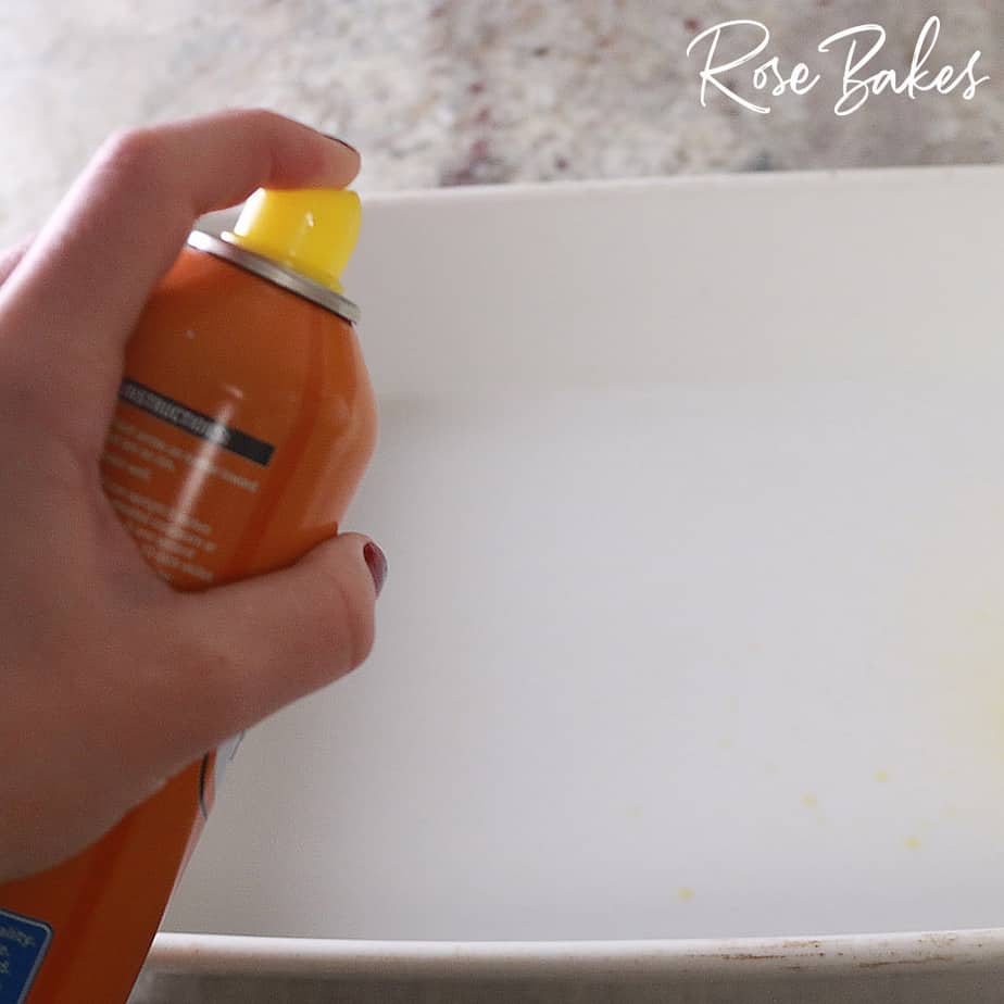 pan for bars being sprayed with non stick spray