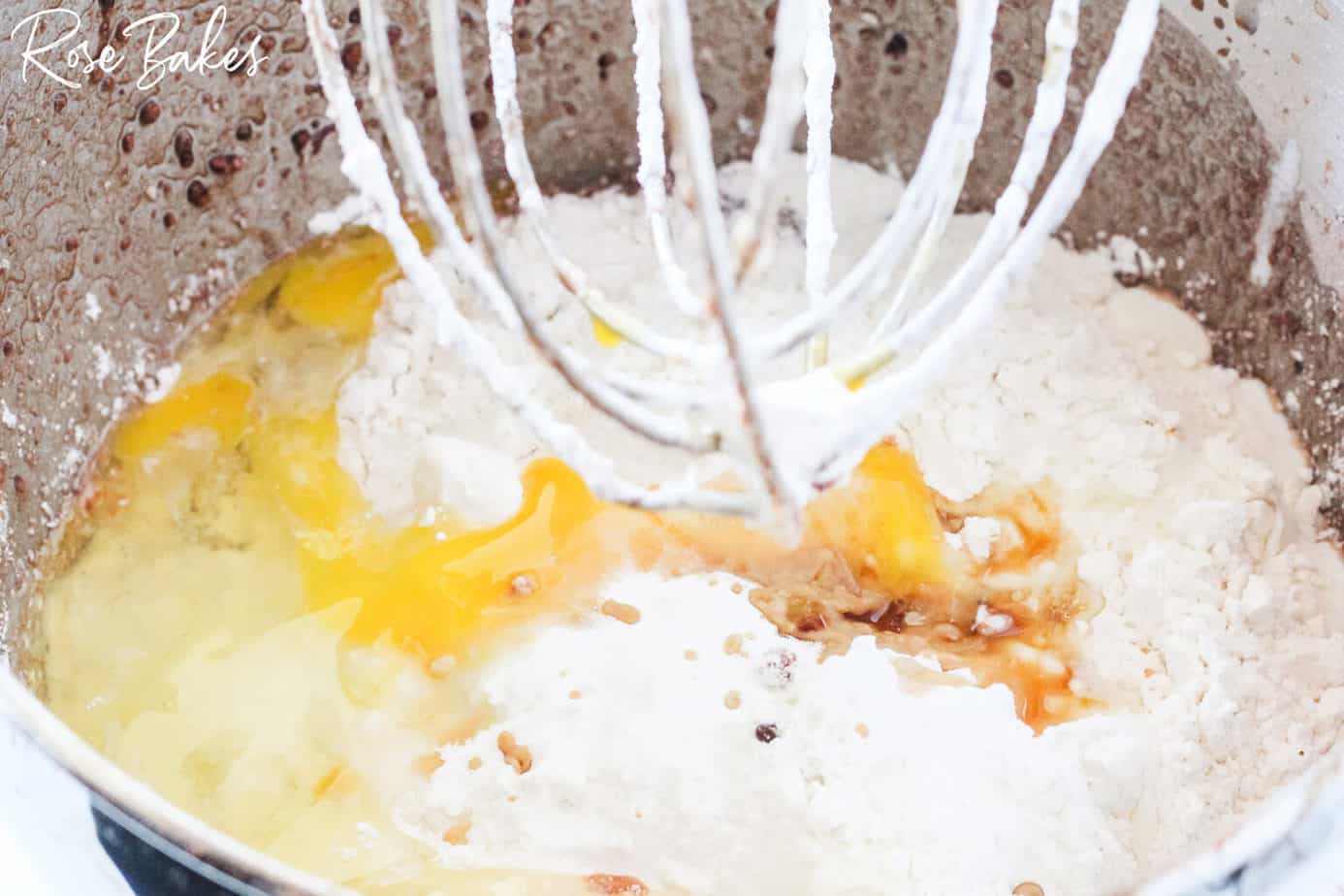  buttermilk, flour, baking soda, eggs, and vanilla extract.