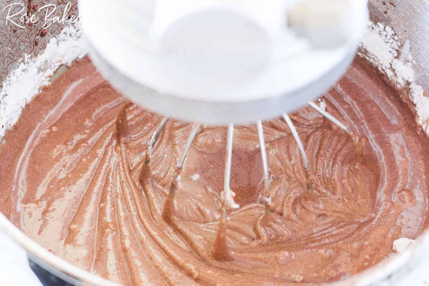 combined smooth mixture in mixing bowl 