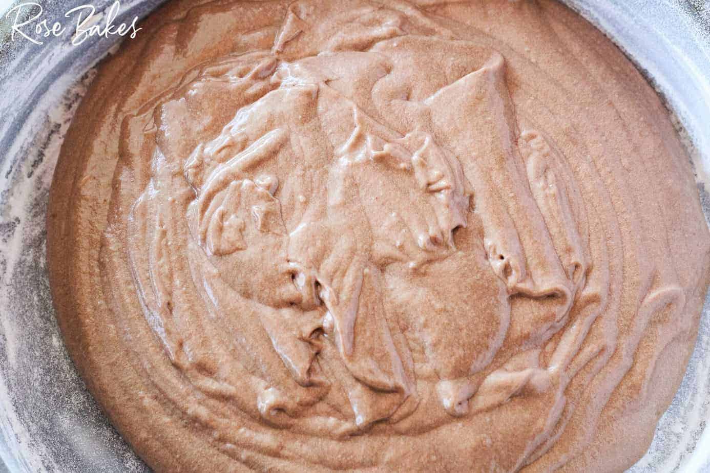 mixture poured into bking pans