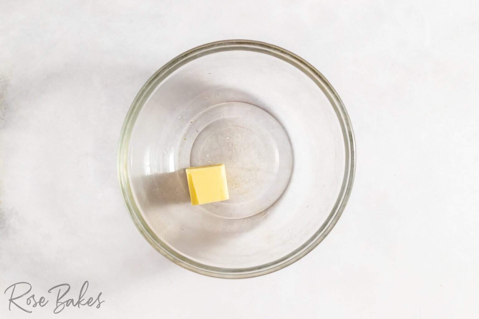 butter in a clear mixing bowl