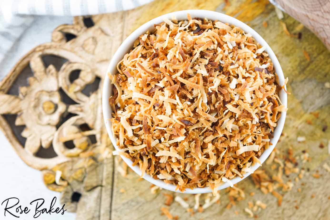 Bowlful of toasted coconut