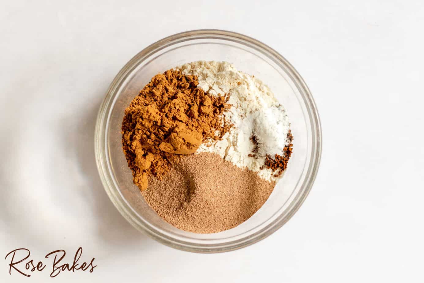 flour and hot cooca mix with coffee