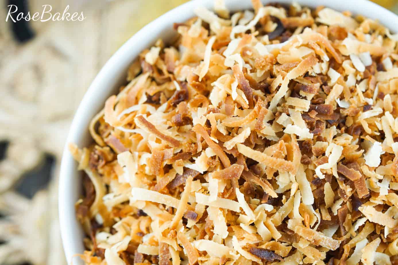 toasted coconut in a bowl