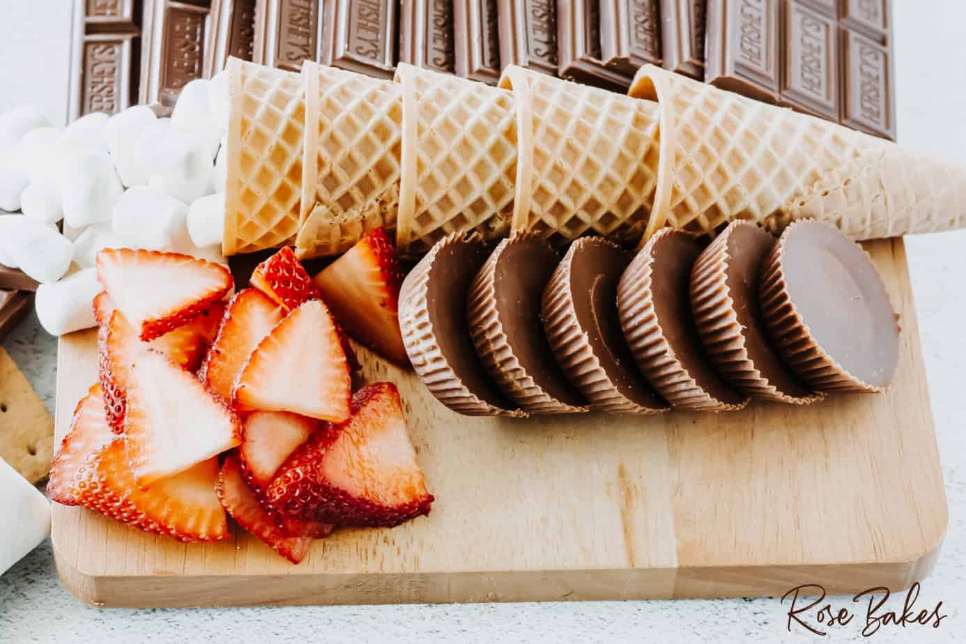 add reese's cups next to the waffle cones