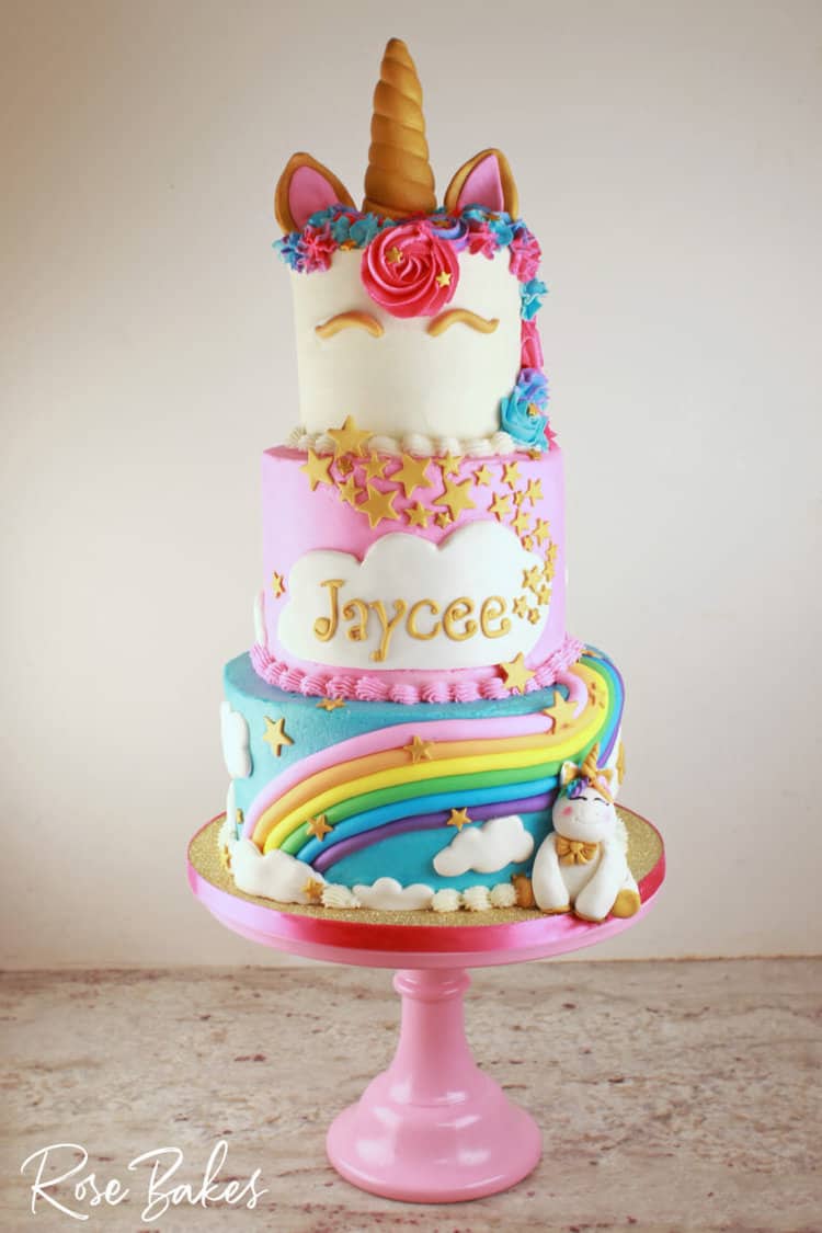 Fancy Rainbow Unicorn Cake (+ Confetti Cake Recipe)
