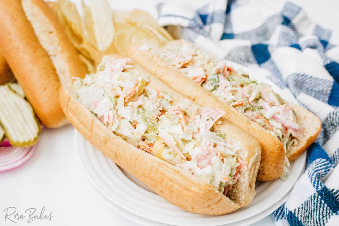 Chopped Italian Grinder Sandwiches served on a white plate
