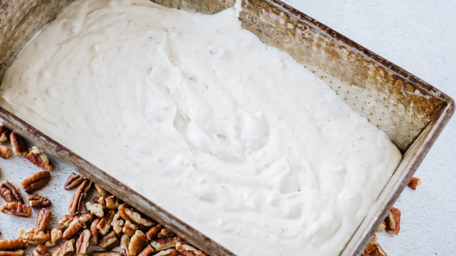 pour ice cream mixture into loaf pan
