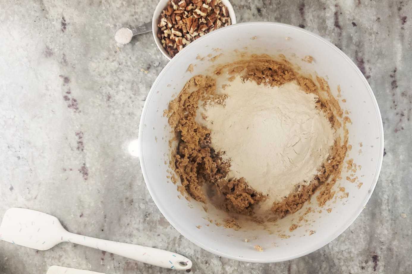 flour in large white bowl