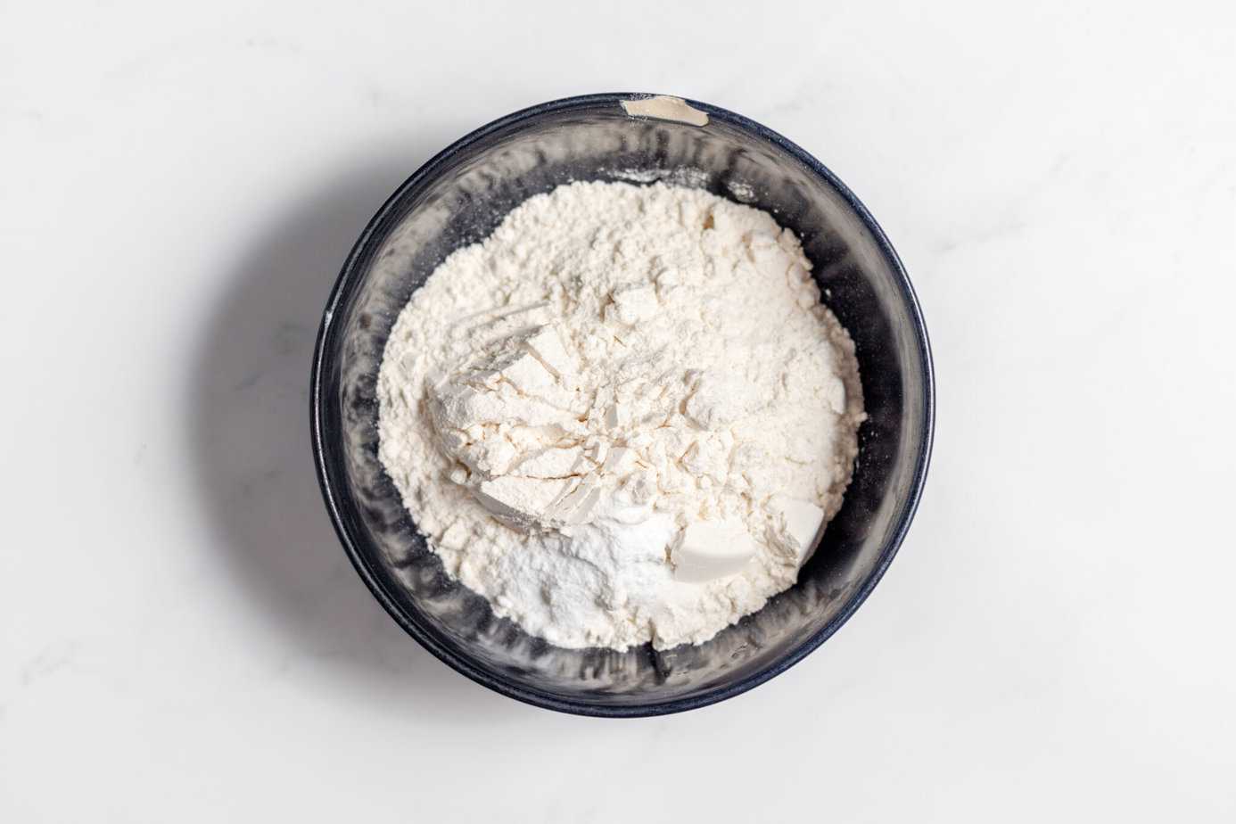 dry ingredients in mixing bowl
