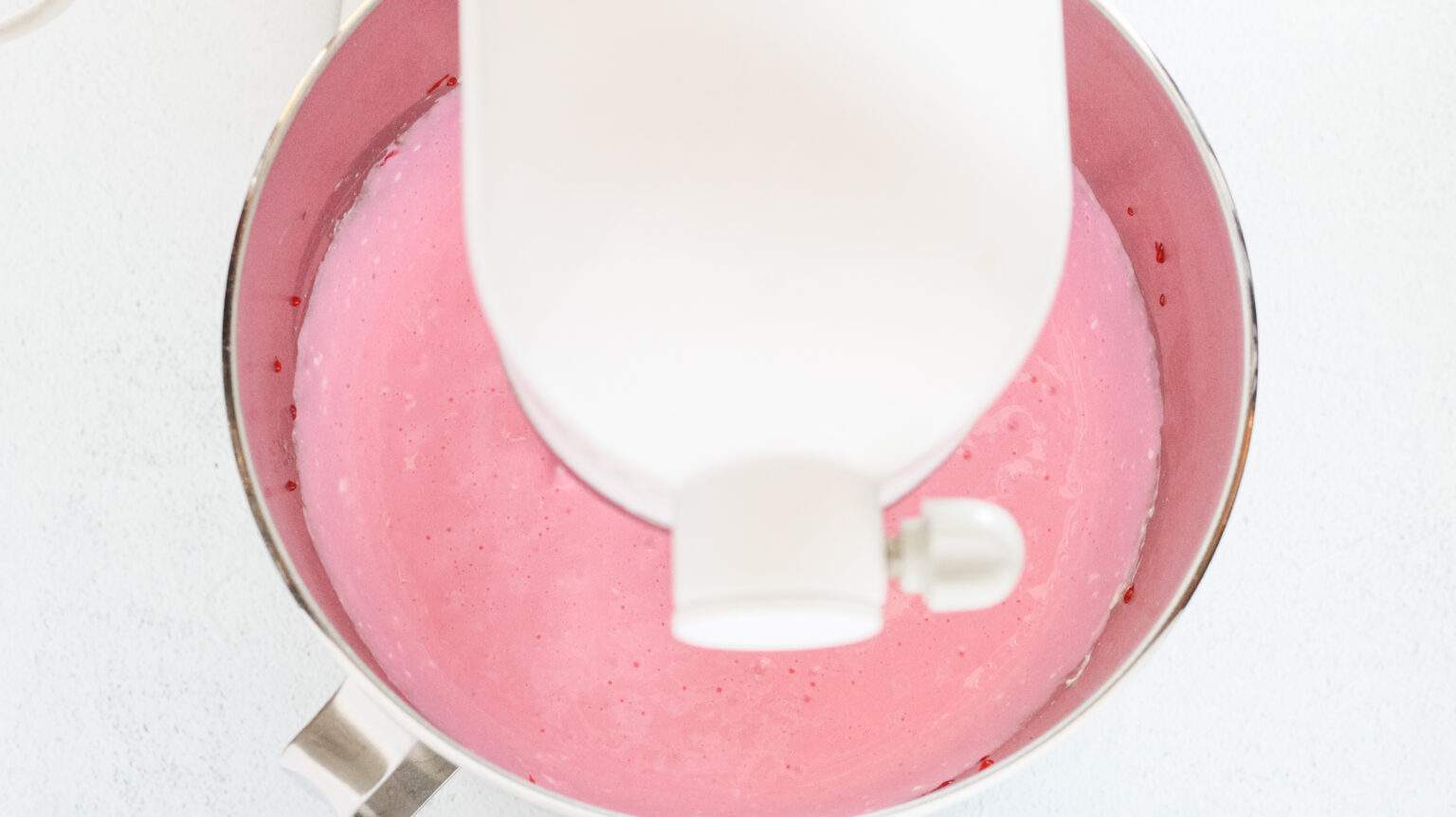 cheesecake batter with pink food coloring