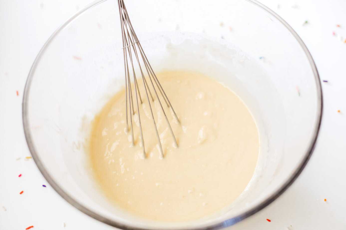 whisked together wet and dry ingredients