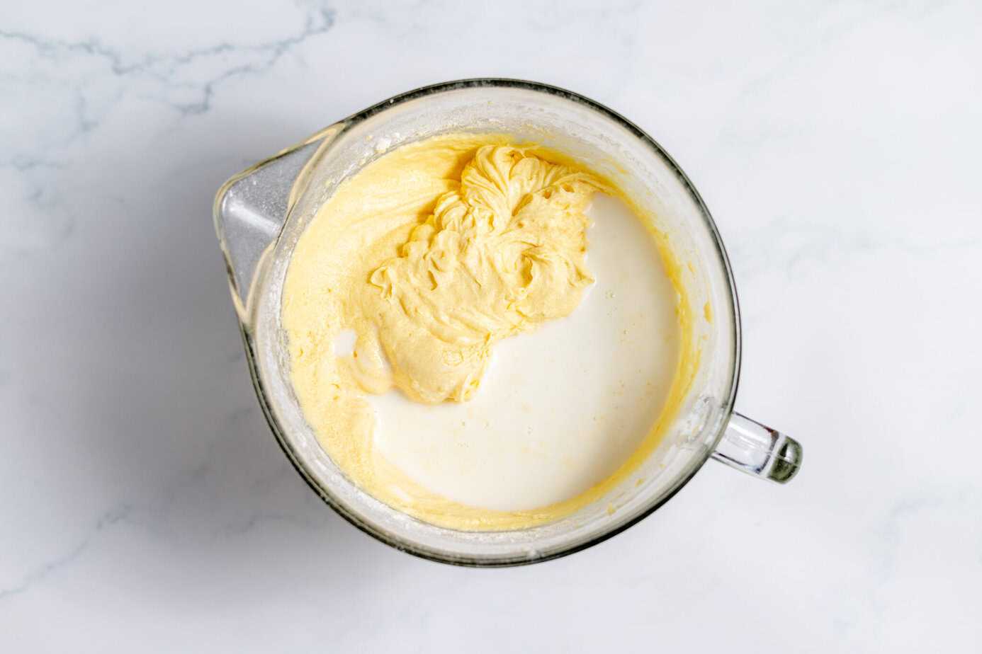 milk added to pound cake batter