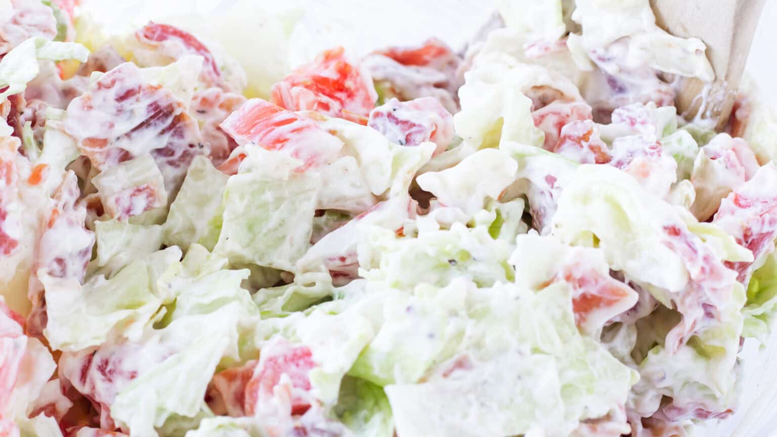 bacon lettuce tomato mixed with blt dressing