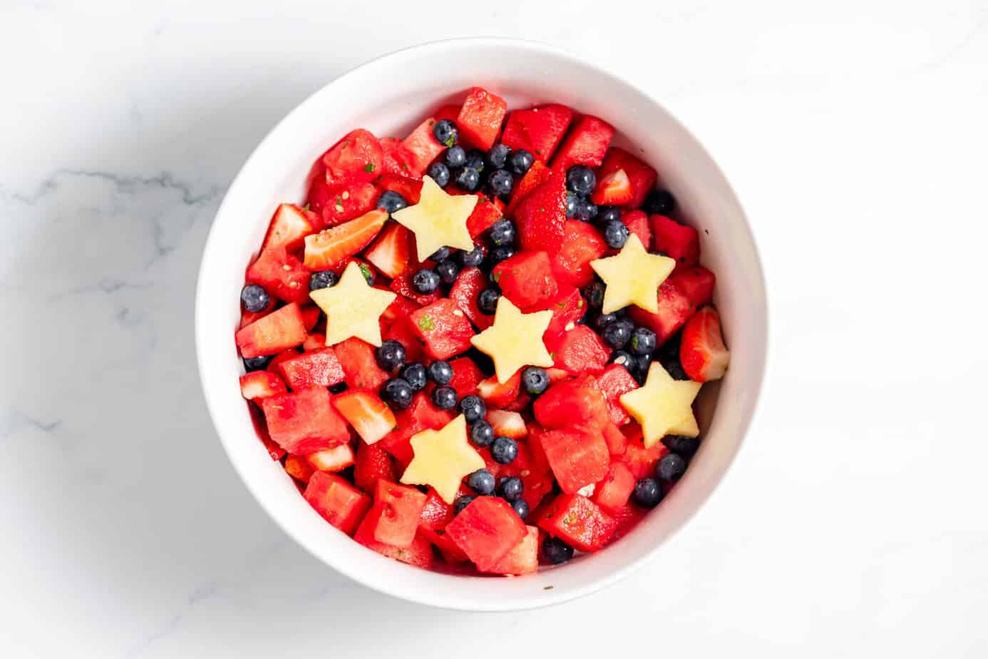 red white and blue fruit salad