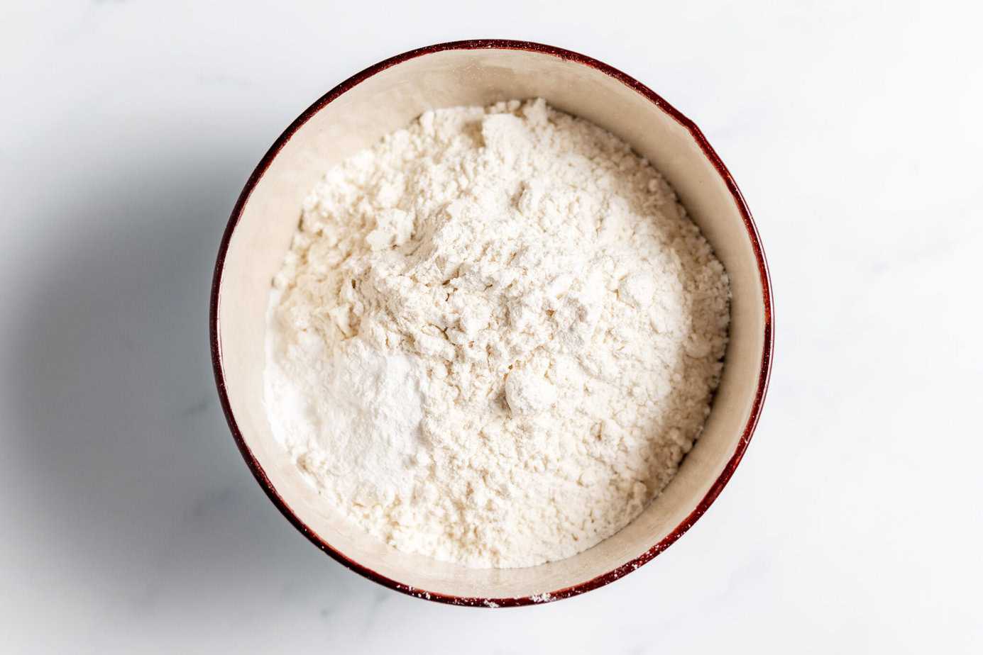 dry ingredients in a white bowl