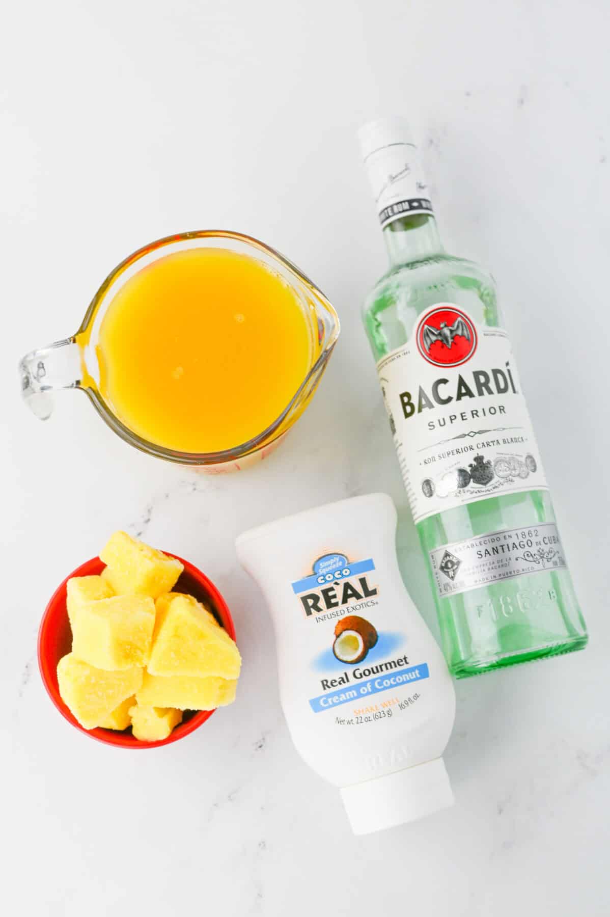 ingredients for pina colada popsicles