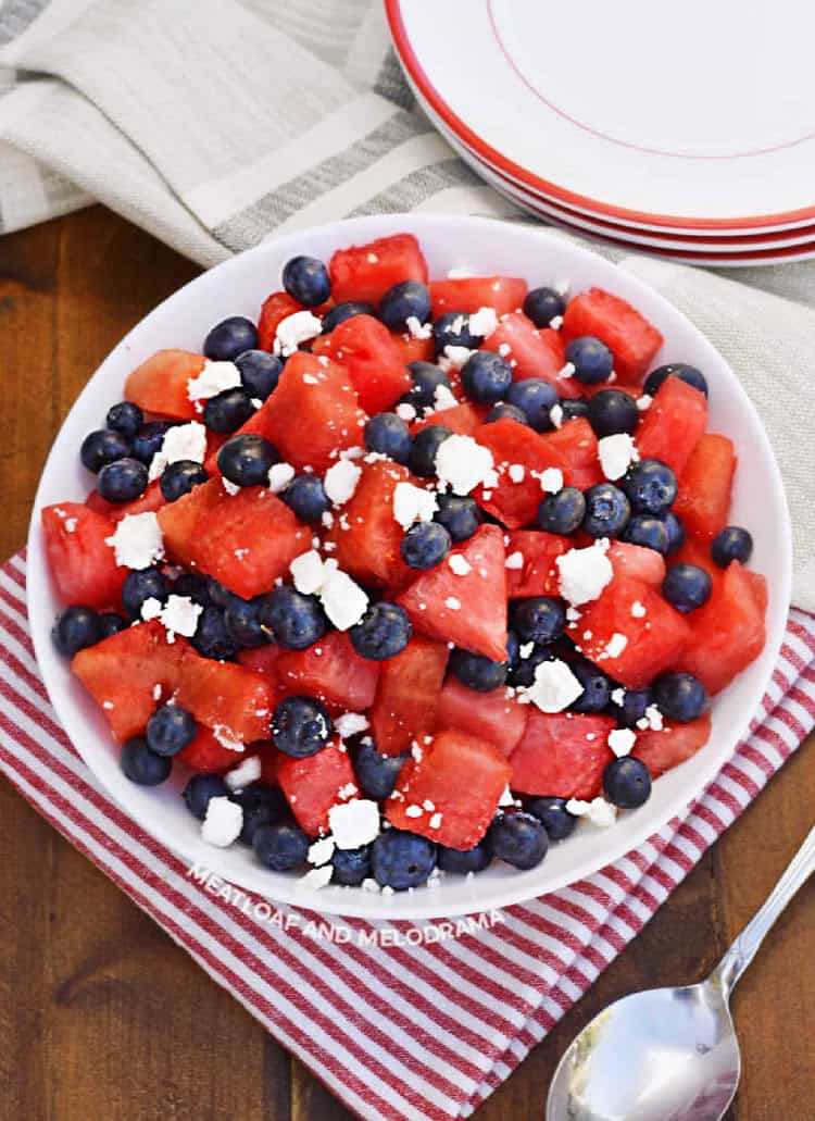 Watermelon Feta Blueberry Salad