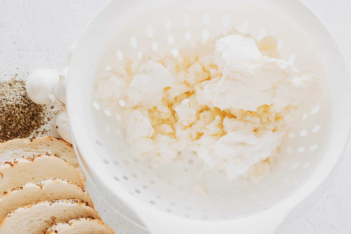 butter draining in strainer