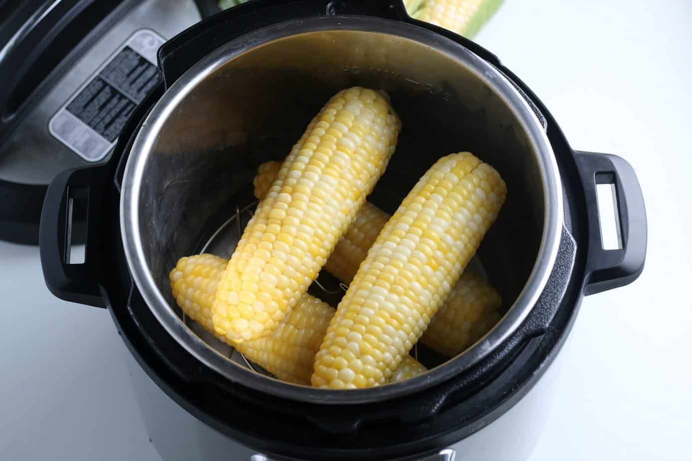 Cooked corn on the cob in the Instant Pot