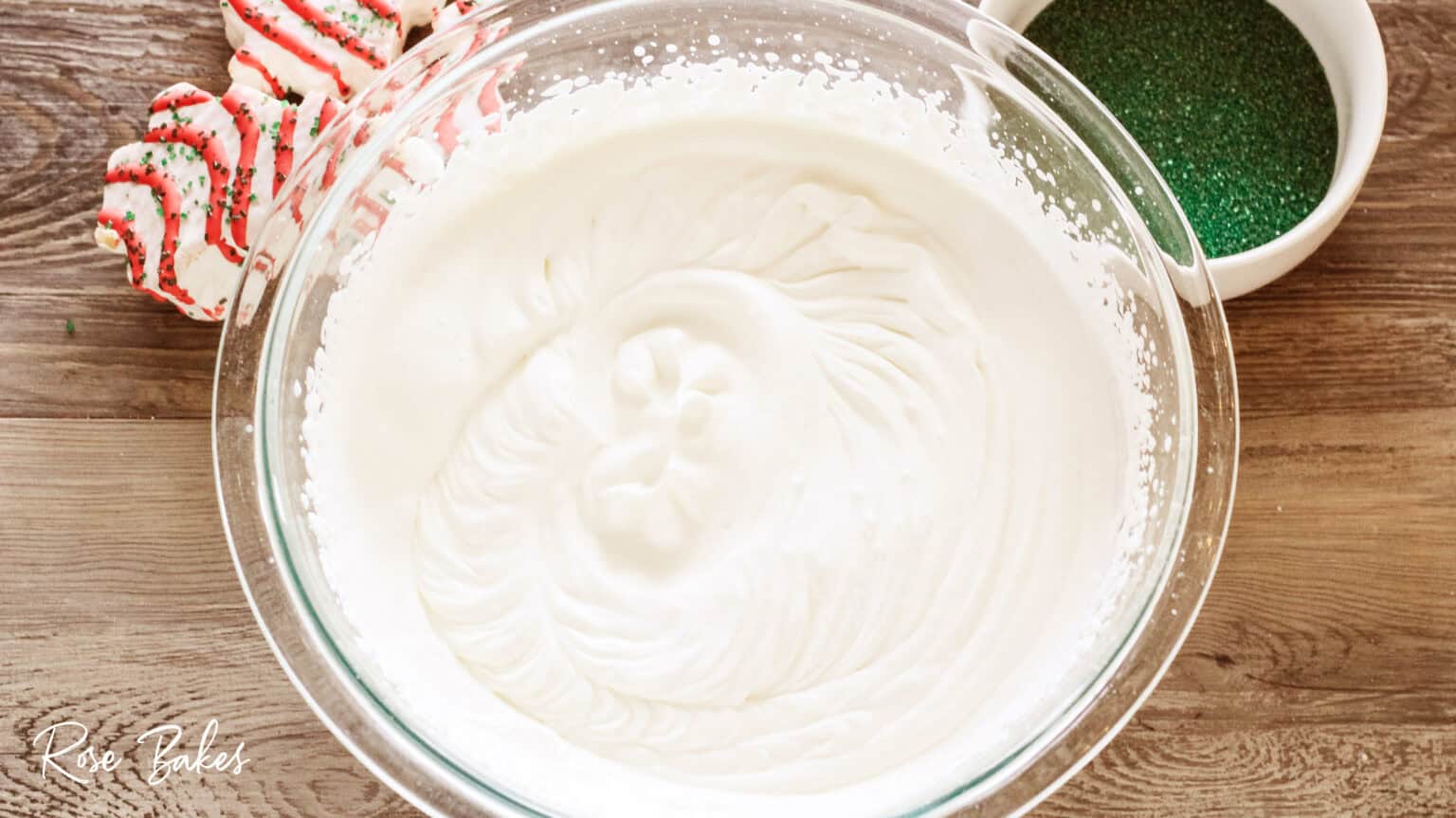 whipped cream in mixing bowl
