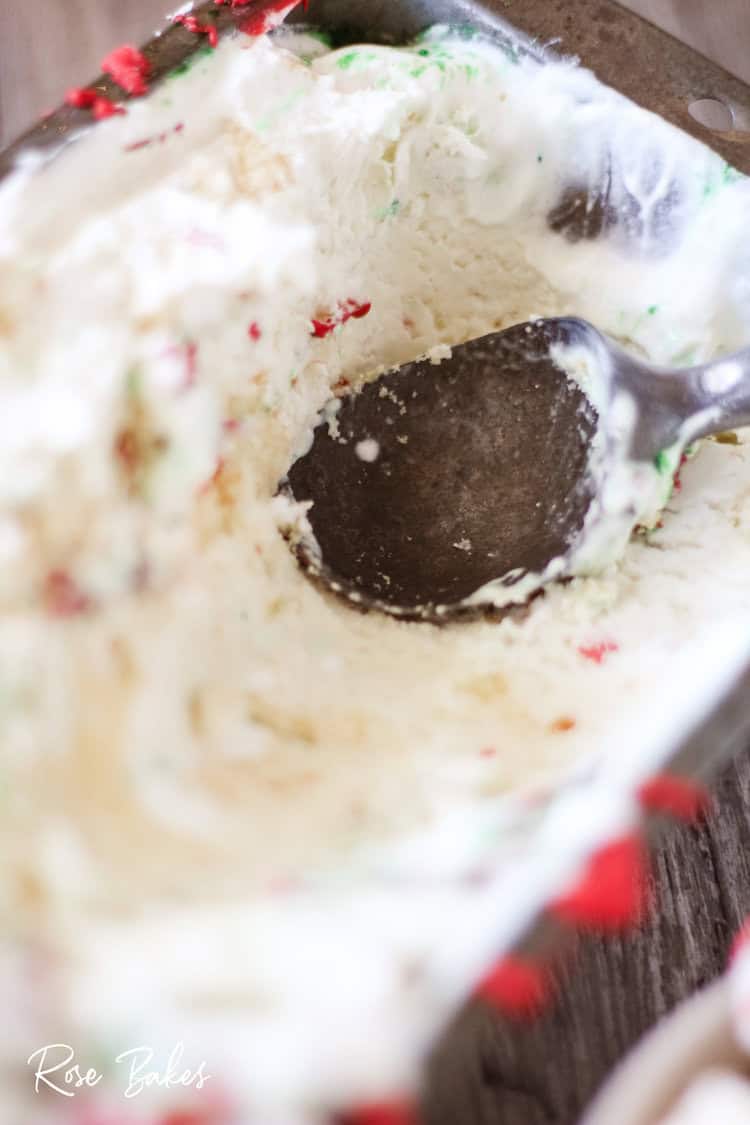 scooping Little Debbie Christmas Tree Cakes Ice Cream